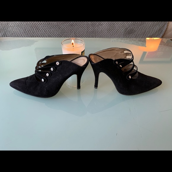 Vintage black shoes with like diamonds - Picture 6 of 10